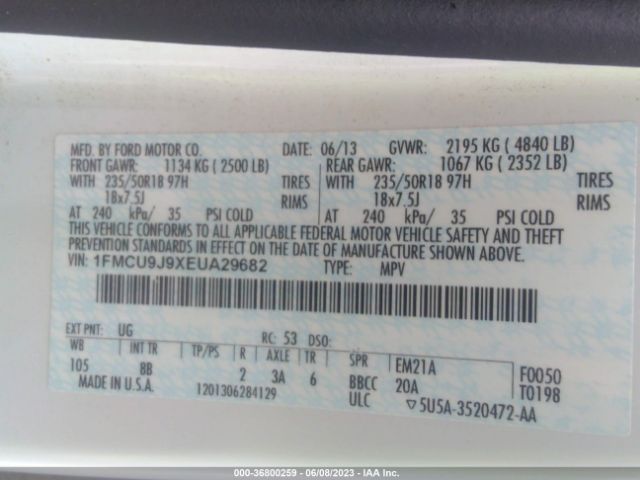 1FMCU9J9XEUA29682 Ford Escape Titanium