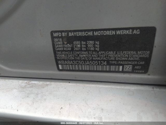WBA8A3C50JA505134 BMW 3 Series 320i Xdrive