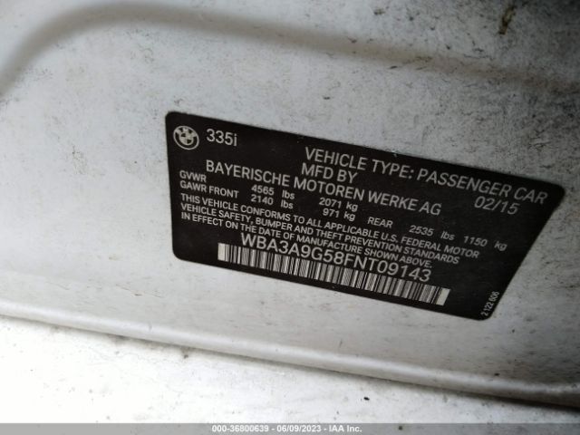 WBA3A9G58FNT09143 BMW 3 Series 335i