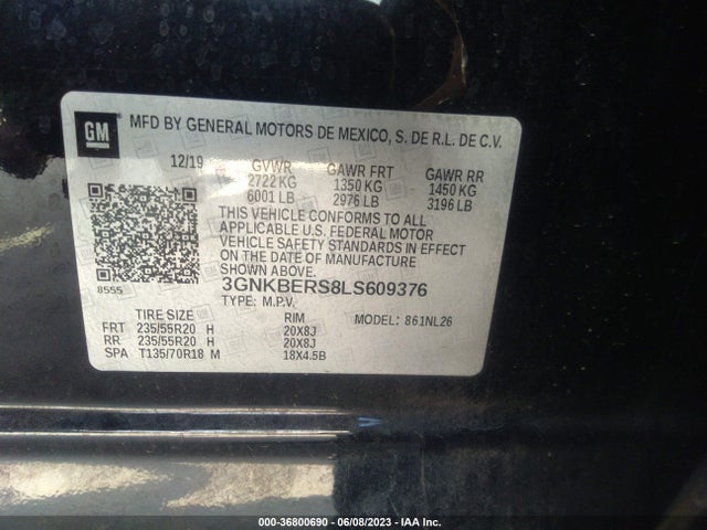 Chevrolet BLAZER RS 2020 3GNKBERS8LS609376 Image 9
