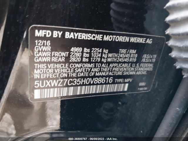 5UXWZ7C35H0V88616 BMW X3 Sdrive28i