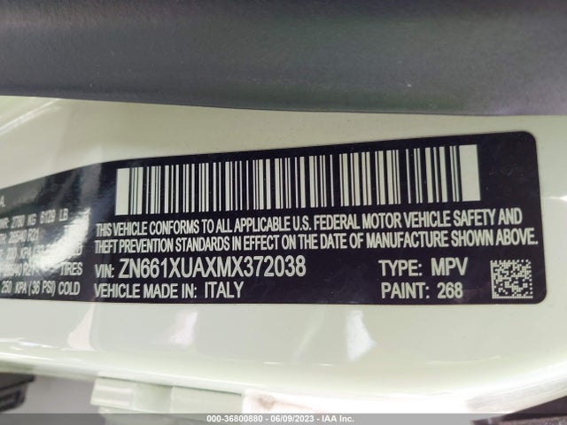 2021 Maserati Levante, VIN: ZN661XUAXMX372038