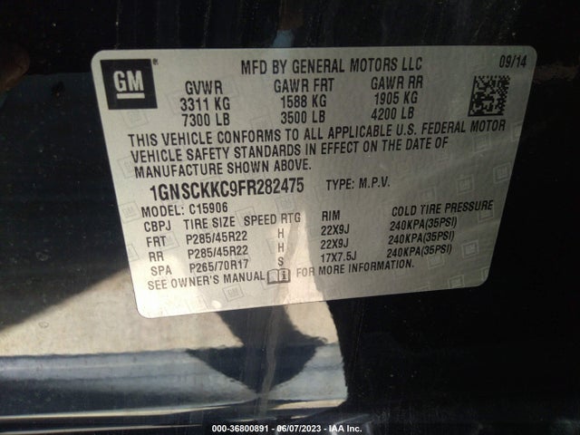 Chevrolet Suburban Ltz 2015 1GNSCKKC9FR282475 Image 11