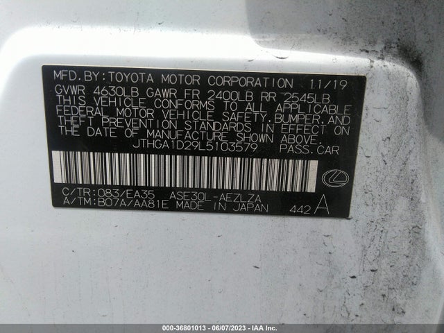 JTHGA1D29L5103579 Lexus Is Is 300 F Sport