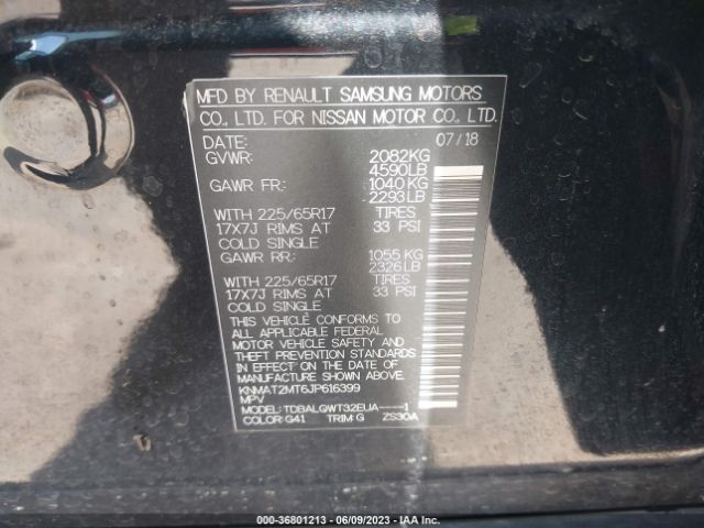 KNMAT2MT6JP616399 Nissan ROGUE SV