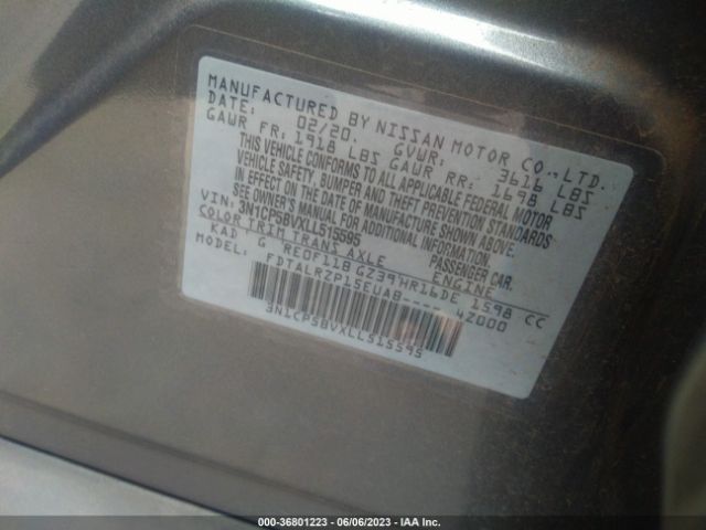 3N1CP5BVXLL515595 Nissan KICKS S