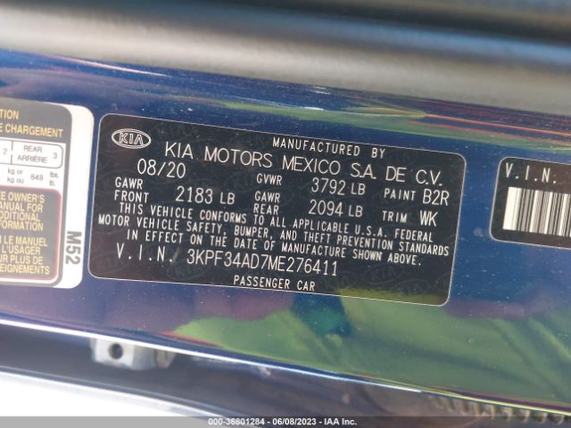 3KPF34AD7ME276411 KIA Forte Gt-line