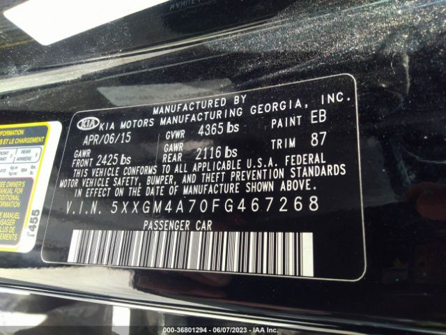 5XXGM4A70FG467268 KIA Optima Lx