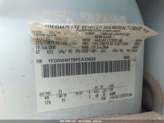2015 Ford F-450, VIN: 1FD0W4HT9FEA33624