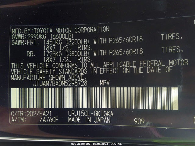 JTJAM7BX0M5298728 Lexus Gx Gx 460 Premium