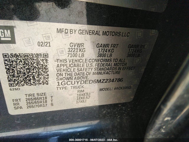Chevrolet Silverado 1500 Lt 2021 1GCUYDED6MZ234786 Image 9