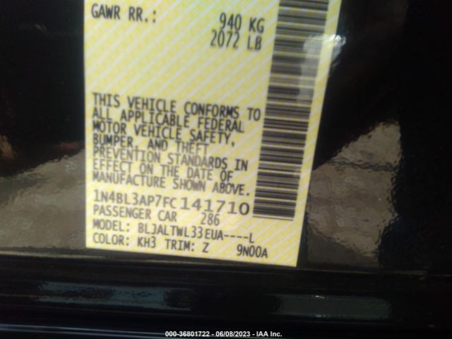 1N4BL3AP7FC141710 Nissan Altima 3.5 Sl