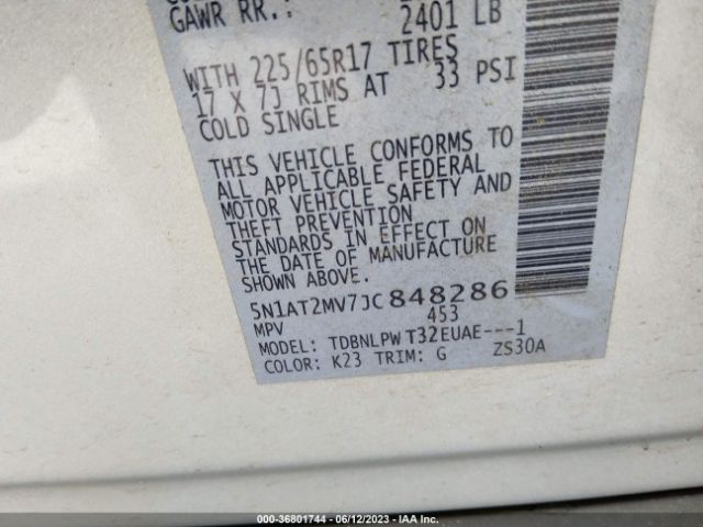 5N1AT2MV7JC848286 Nissan ROGUE S