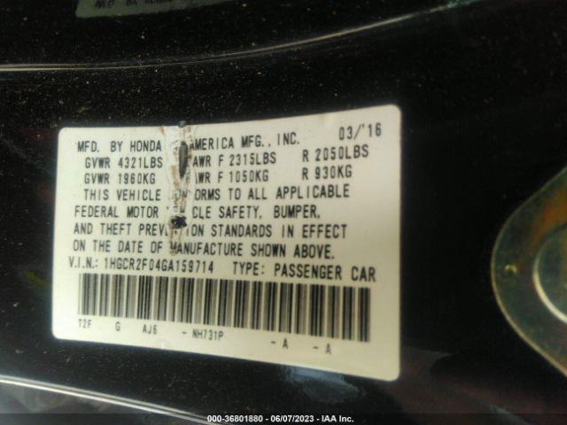 1HGCR2F04GA159714 Honda Accord Sedan Ex
