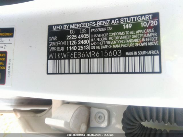 W1KWF6EB6MR615603 Mercedes-Benz C-class Amg C 43