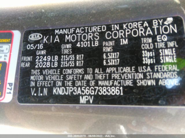 KNDJP3A56G7383861 KIA SOUL +