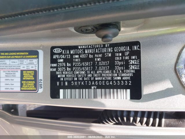 5XYKT3A60EG453332 KIA SORENTO LX
