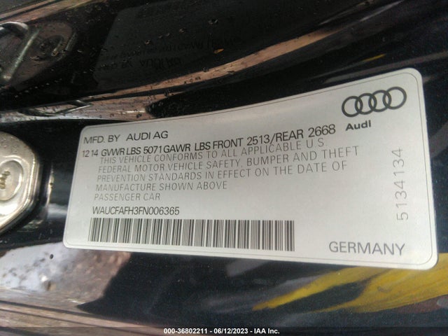 2015 Audi A5, VIN: WAUCFAFH3FN006365