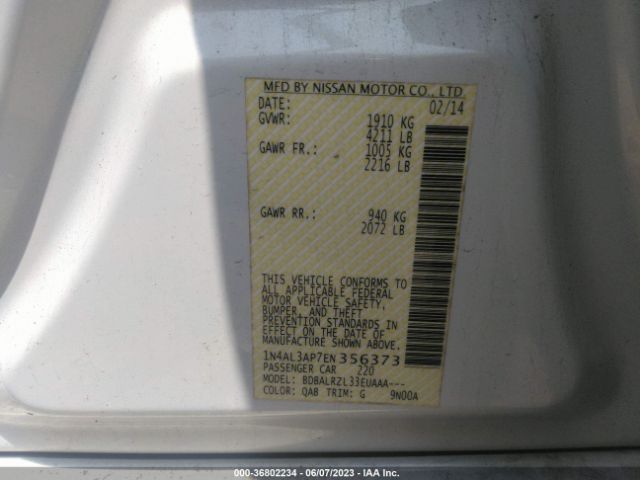 1N4AL3AP7EN356373 Nissan Altima 2.5 S
