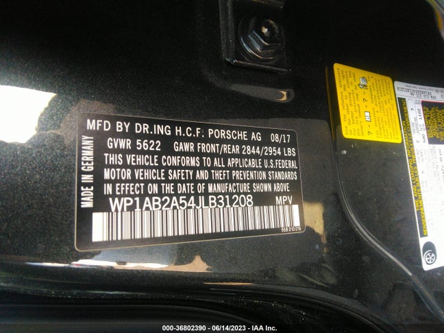 WP1AB2A54JLB31208 Porsche MACAN S