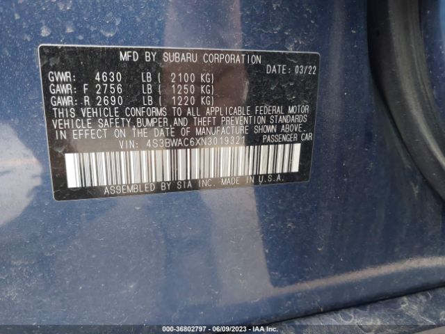 4S3BWAC6XN3019321 Subaru Legacy Premium