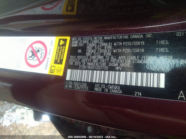 2015 Lexus RX, VIN: 2T2BC1BA5FC007709