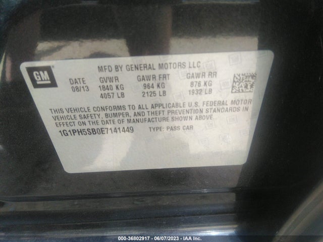 Chevrolet CRUZE ECO 2014 1G1PH5SB0E7141449 Image 9
