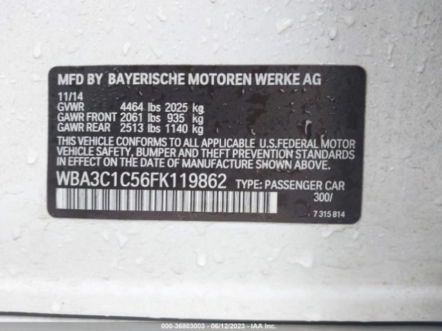 WBA3C1C56FK119862 BMW 3 Series 328i