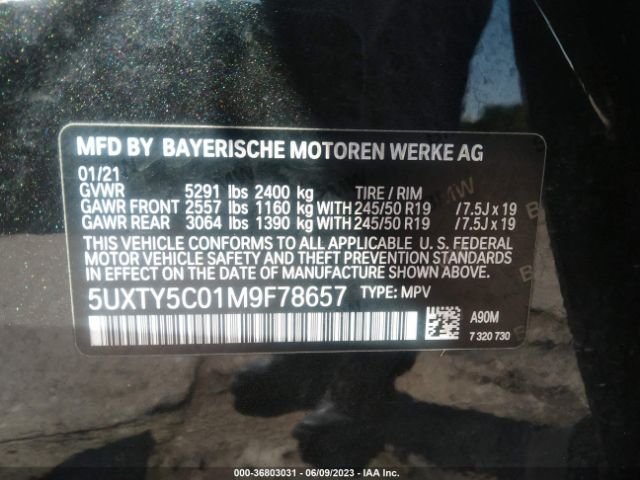 5UXTY5C01M9F78657 BMW X3 Xdrive30i