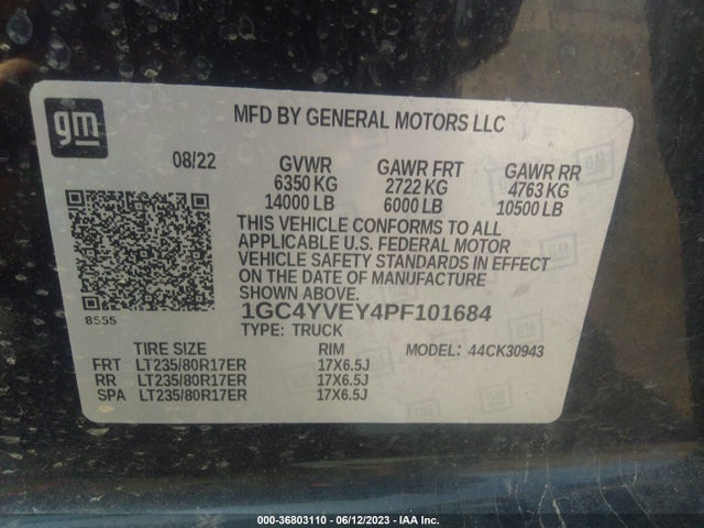 2023 Chevrolet Silverado 3500, VIN: 1GC4YVEY4PF101684