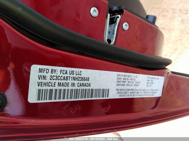 Chrysler 300 300s 2022 2C3CCABT1NH236648 Image 9