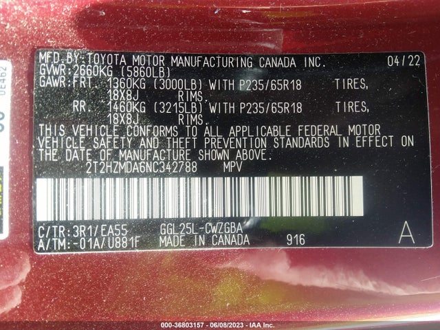 Lexus Rx Rx 350 2022 2T2HZMDA6NC342788 Image 9