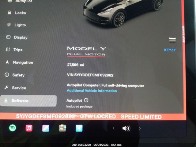 5YJYGDEF9MF092882 Tesla Model Y Performance