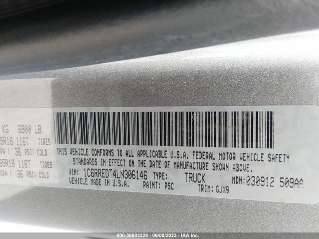 1C6RREDT4LN306146 RAM 1500 Laramie
