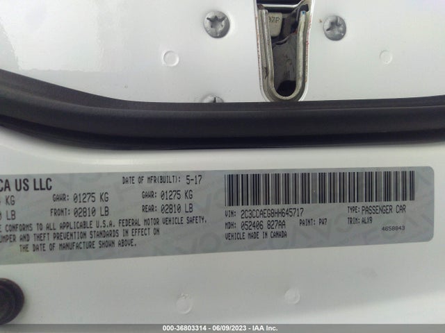 2C3CCAEG8HH645717 Chrysler 300 300c