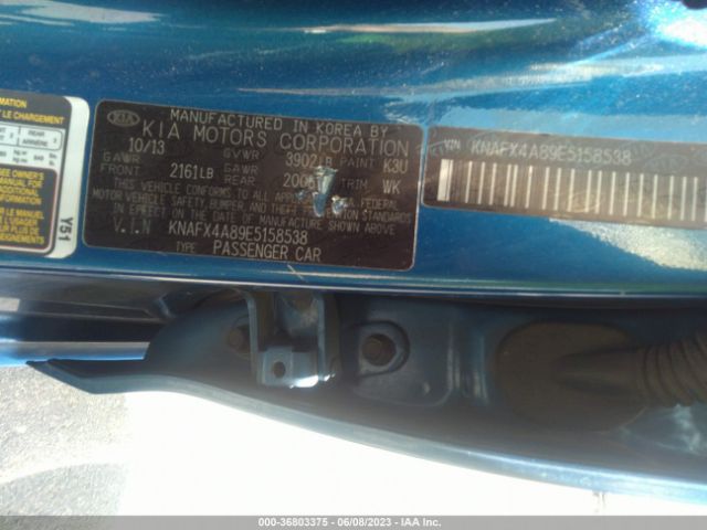 KNAFX4A89E5158538 KIA FORTE EX
