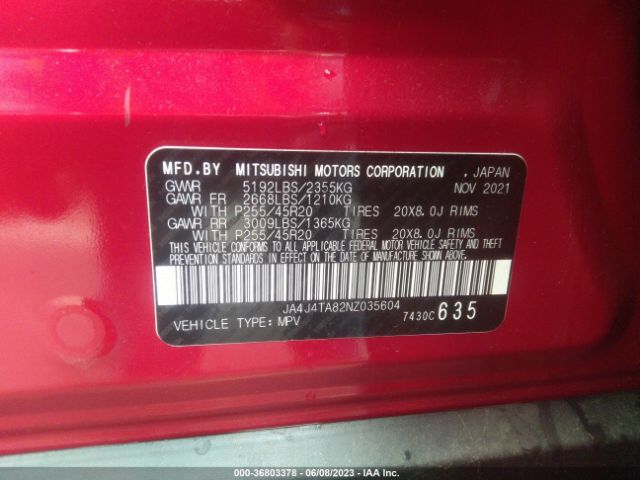 JA4J4TA82NZ035604 Mitsubishi Outlander Es