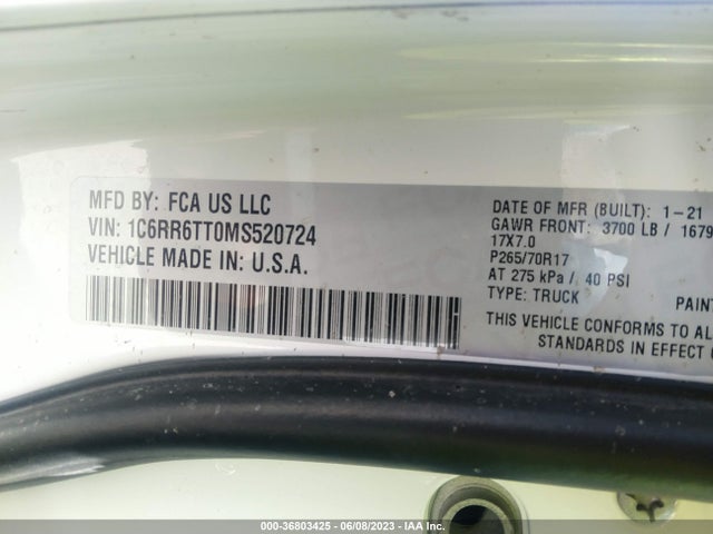 1C6RR6TT0MS520724 RAM 1500 Classic Slt