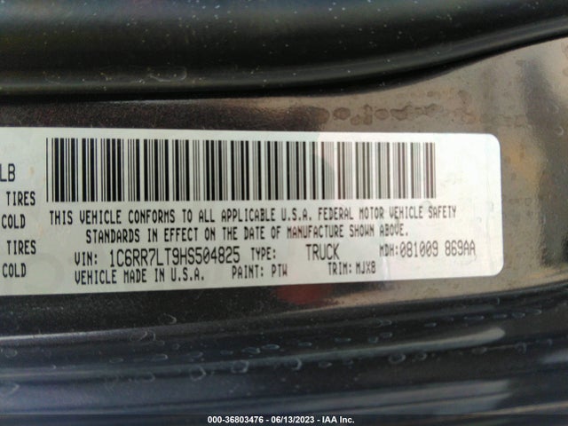 1C6RR7LT9HS504825 RAM 1500 Lone Star