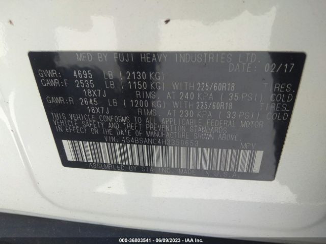 4S4BSANC4H3350653 Subaru Outback Limited