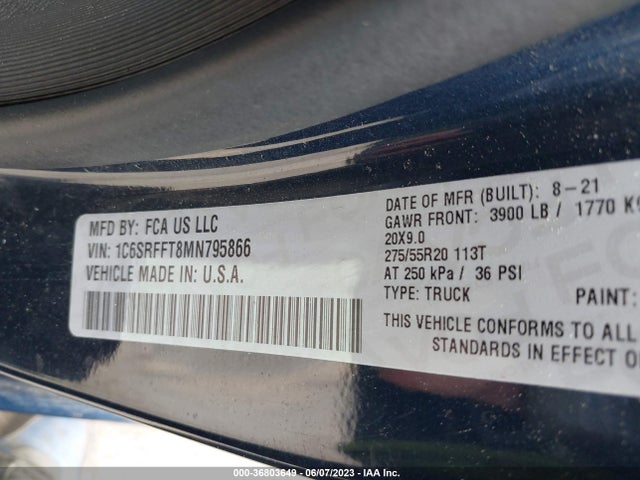 1C6SRFFT8MN795866 RAM 1500 Big Horn