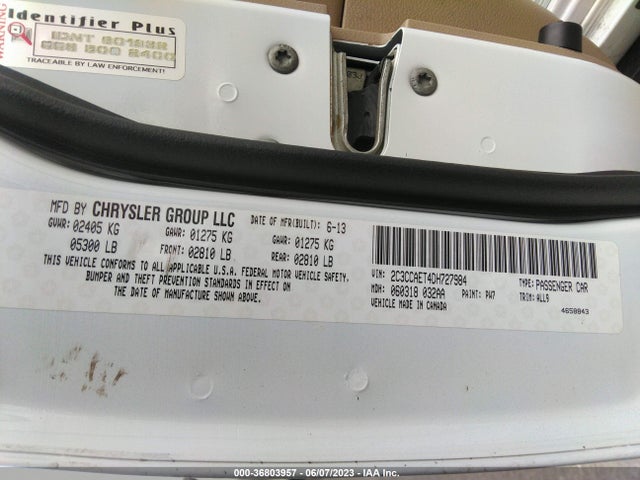 2013 Chrysler 300 300c მანქანა იყიდება აუქციონზე, vin: 2C3CCAET4DH727984, აუქციონის ნომერი: 36803957
