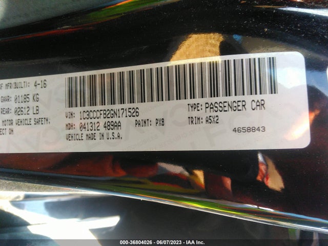1C3CCCFB2GN171526 Chrysler 200 LX