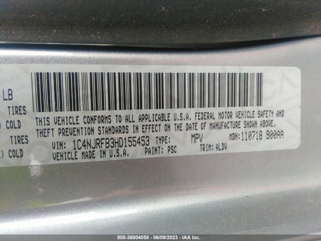1C4NJRFB3HD155453 Jeep Patriot High Altitude