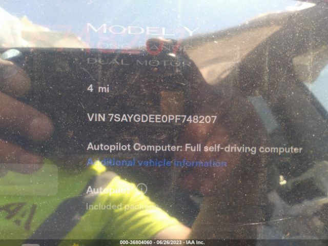 7SAYGDEE0PF748207 Tesla Model Y Long Range