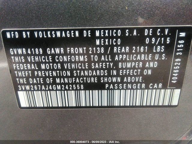 3VW267AJ4GM242558 Volkswagen Jetta Sedan 1.4t S