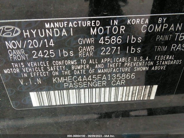 Hyundai SONATA HYBRID 2015 KMHEC4A45FA135866 Image 11
