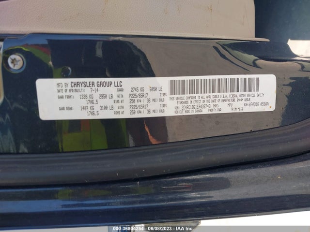 2C4RC1BG1ER433743 Chrysler Town & Country Touring