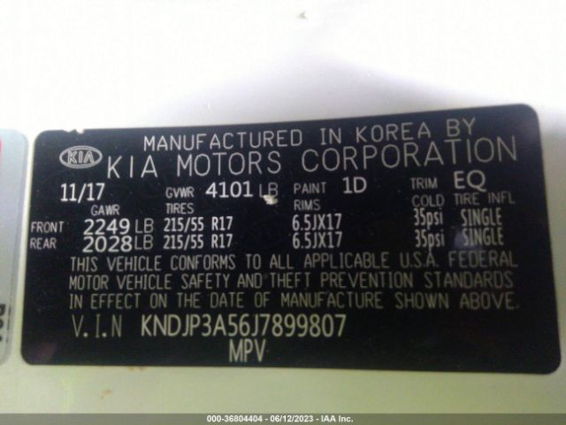 KNDJP3A56J7899807 KIA SOUL +
