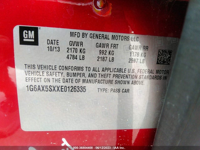 1G6AX5SXXE0126335 Cadillac Cts Sedan Luxury Awd